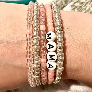Mama Beaded Slinky Bracelet